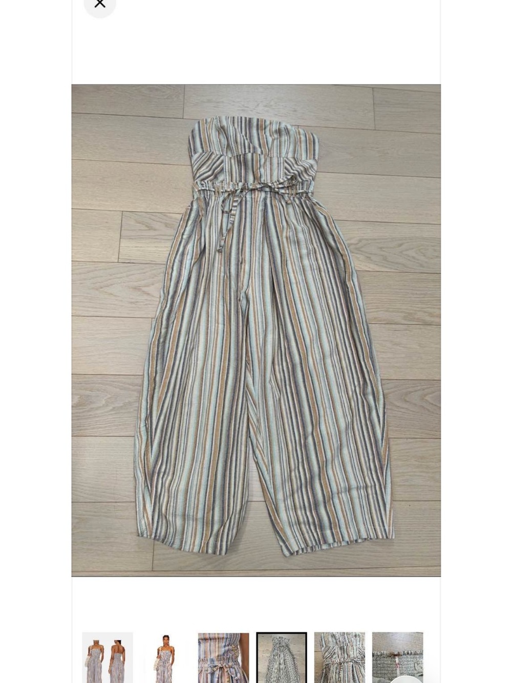 Free People Strapless Wide-Leg Striped Jumpsuit -Roaming Shores Jumpsuit